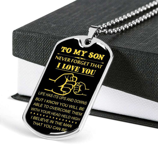Son Dog Tag, Custom Picture Gift For Son Birthday, Dog Tags For Son, Engraved Dog Tag For Son, Father And Son Dog Tag-59 Gifts For Son Rakva