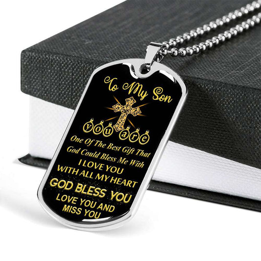 Son Dog Tag, Custom Picture Gift For Son Birthday, Dog Tags For Son, Engraved Dog Tag For Son, Father And Son Dog Tag-60 Gifts For Son Rakva