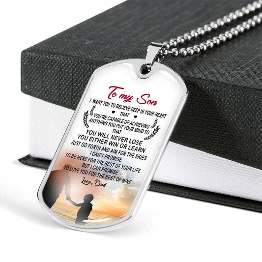 Son Dog Tag, Custom Picture Gift For Son Birthday, Dog Tags For Son, Engraved Dog Tag For Son, Father And Son Dog Tag-75 Gifts For Son Rakva