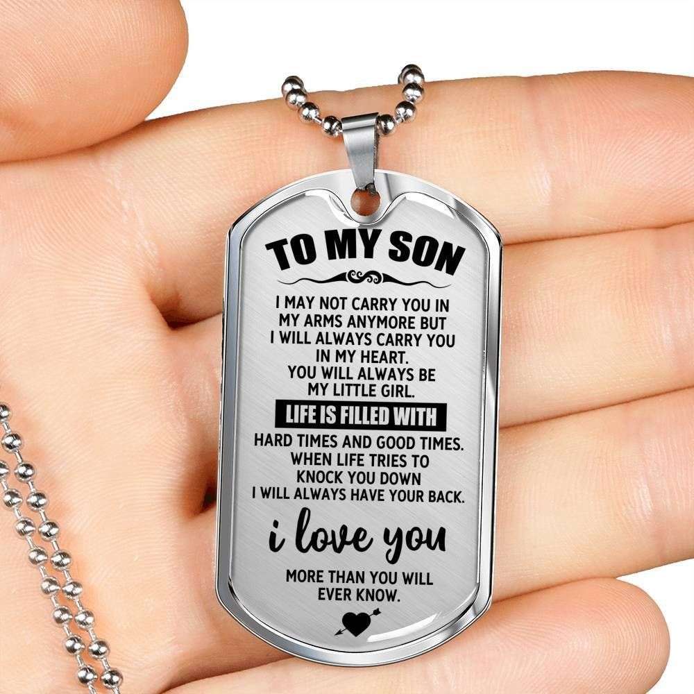 Son Dog Tag Custom Picture, Gift For Son Daddy Loves You Dog Tag Necklace Gifts For Son Rakva