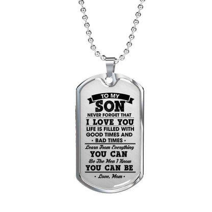 Son Dog Tag Custom Picture, Gift For Son Dog Tag Custom Picture Necklace Be The Men You Can Be Custom Engraved Gifts For Son Rakva