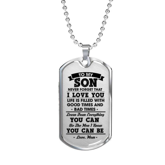 Son Dog Tag Custom Picture, Gift For Son Dog Tag Custom Picture Necklace Be The Men You Can Be Custom Engraved Gifts For Son Rakva