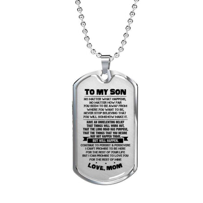 Son Dog Tag Custom Picture, Gift For Son Dog Tag Custom Picture Necklace Silver Necklace I Promise To Love You Gifts For Son Rakva
