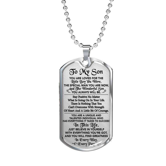 Son Dog Tag Custom Picture, Gift For Son Dog Tag Custom Picture Necklace Silver Necklace You’Re Unique And Talented Gifts For Son Rakva