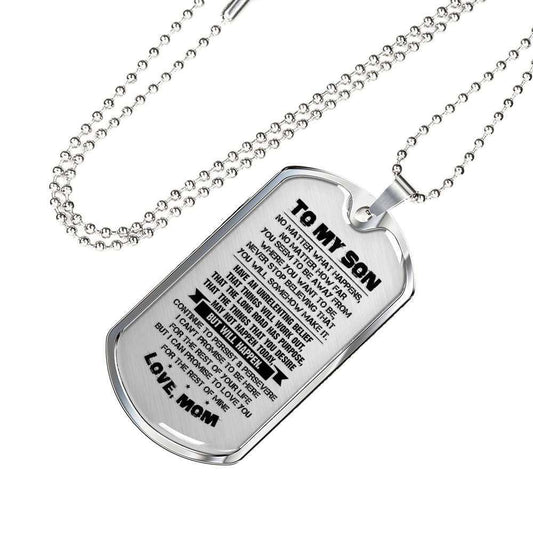 Son Dog Tag, Custom Picture Gift For Son Dog Tag Military Chain Necklace I Promise To Love You Dog Tag Gifts For Son Rakva