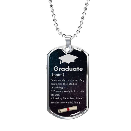 Son Dog Tag Custom Picture, Graduate Definition Dog Tag Necklace Gift For Boy Gifts For Son Rakva