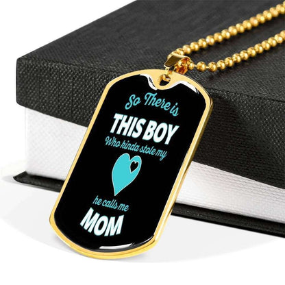 Son Dog Tag Custom Picture, He Calls Me Mom Dog Tag Custom Picture, Necklace For Son Gifts For Son Rakva