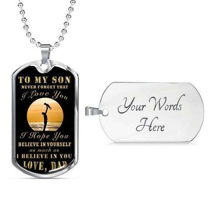 Son Dog Tag Custom Picture, I Believe In You Dog Tag Necklace For Son Gifts For Son Rakva
