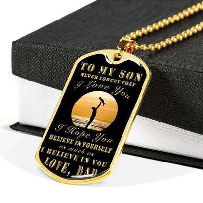 Son Dog Tag Custom Picture, I Believe In You Dog Tag Necklace For Son Gifts For Son Rakva