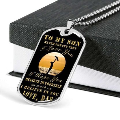 Son Dog Tag Custom Picture, I Believe In You Dog Tag Necklace For Son Gifts For Son Rakva