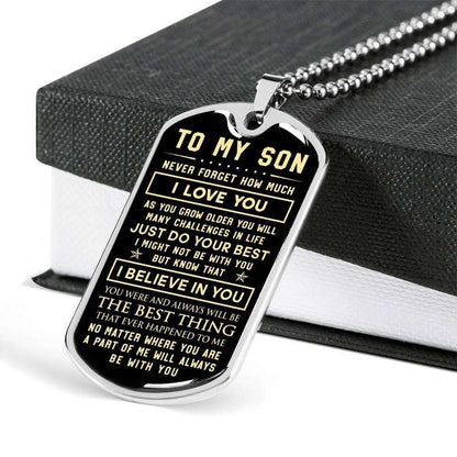 Son Dog Tag Custom Picture, I Believe In You Gift For Son Dog Tag Custom Picture Necklace Gifts For Son Rakva