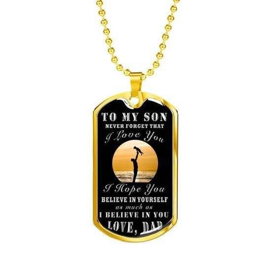 Son Dog Tag Custom Picture, I Hope You Believe In Yourself Dog Tag Necklace Gift For Son Gifts For Son Rakva