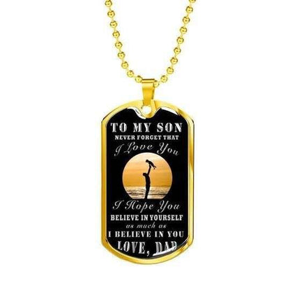 Son Dog Tag Custom Picture, I Hope You Believe In Yourself Dog Tag Necklace Gift For Son Gifts For Son Rakva