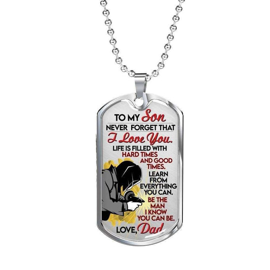 Son Dog Tag, Custom Picture Learn From Everything Dog Tag Military Chain Necklace Gift For Welder’S Son Gifts For Son Rakva