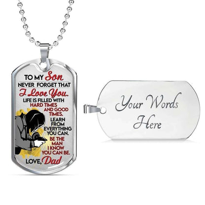 Son Dog Tag, Custom Picture Learn From Everything Dog Tag Military Chain Necklace Gift For Welder’S Son Gifts For Son Rakva
