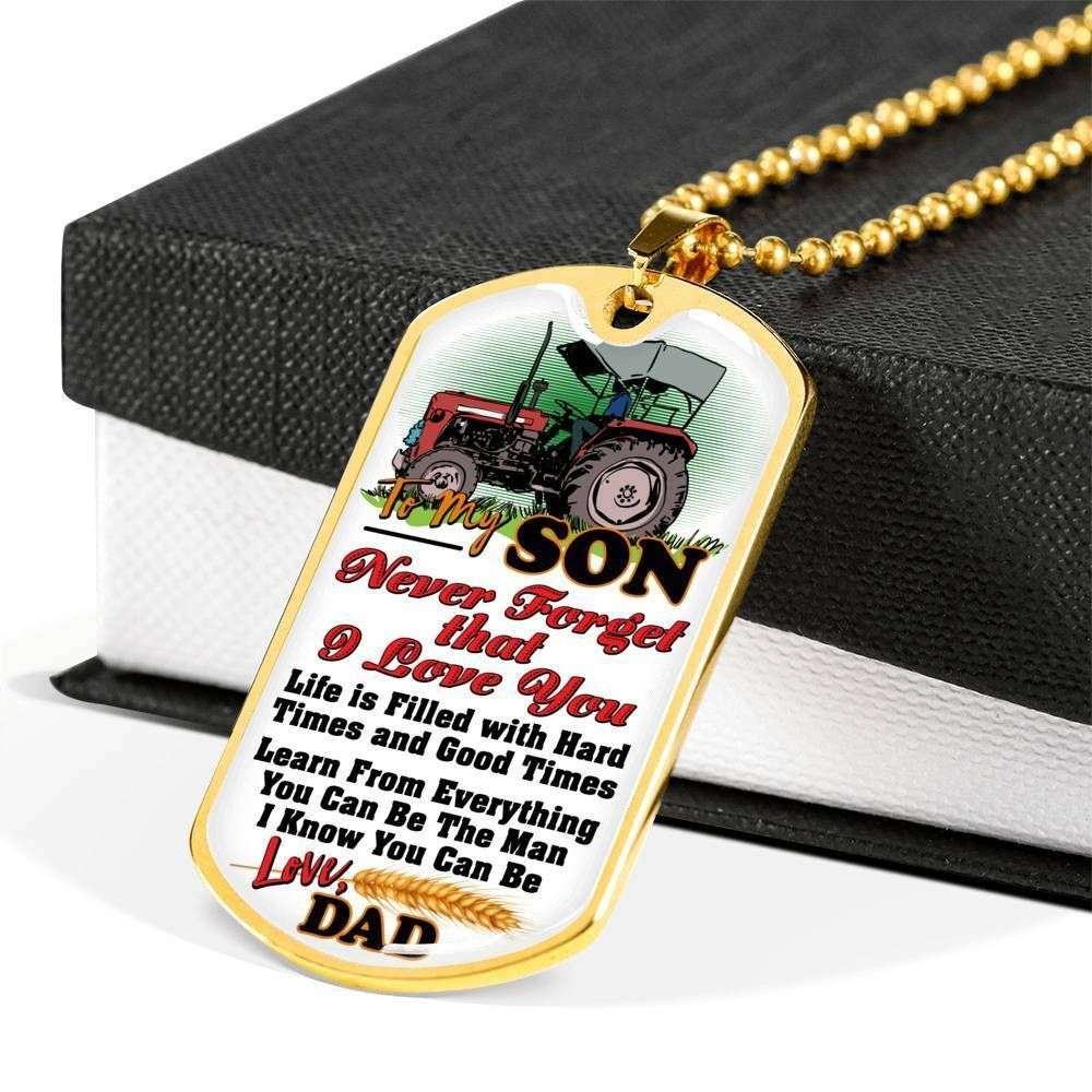 Son Dog Tag, Custom Picture Learn From Everything You Can Dog Tag Military Chain Necklace For Farmer’S Son Gifts For Son Rakva