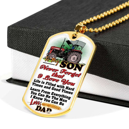 Son Dog Tag, Custom Picture Learn From Everything You Can Dog Tag Military Chain Necklace For Farmer’S Son Gifts For Son Rakva