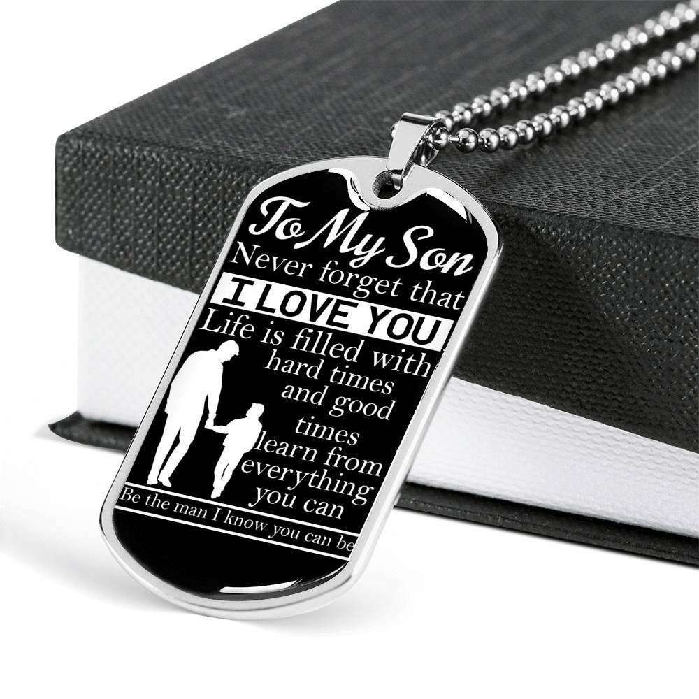 Son Dog Tag, Custom Picture Learn From Everything You Can Dog Tag Military Chain Necklace For Son V2 Gifts For Son Rakva