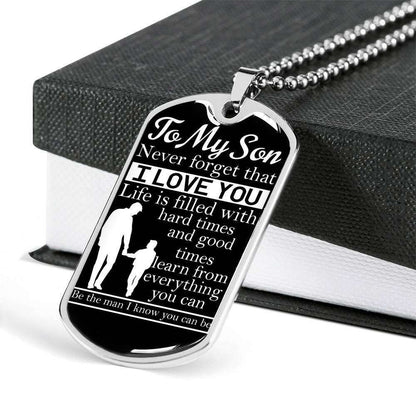 Son Dog Tag, Custom Picture Learn From Everything You Can Dog Tag Military Chain Necklace For Son V2 Gifts For Son Rakva