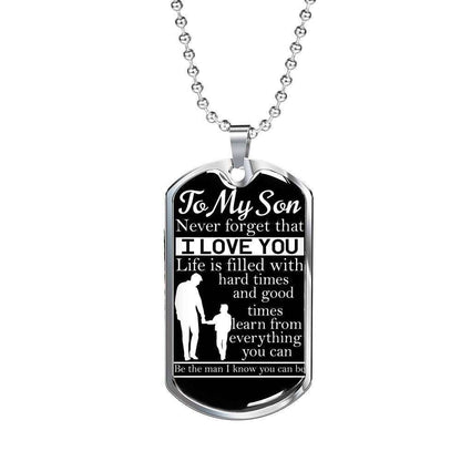Son Dog Tag, Custom Picture Learn From Everything You Can Dog Tag Military Chain Necklace For Son V2 Gifts For Son Rakva