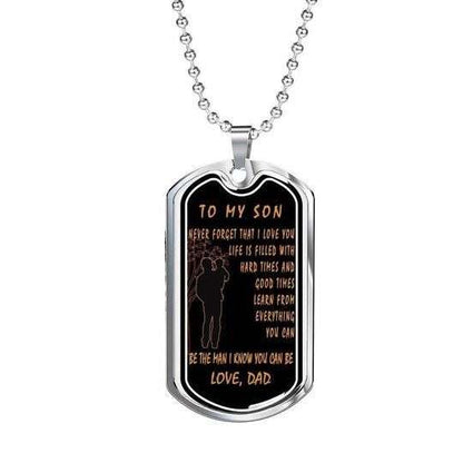 Son Dog Tag Custom Picture, Learn From Everything You Can Dog Tag Necklace For Son Gifts For Son Rakva