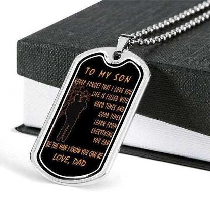 Son Dog Tag Custom Picture, Learn From Everything You Can Dog Tag Necklace For Son Gifts For Son Rakva
