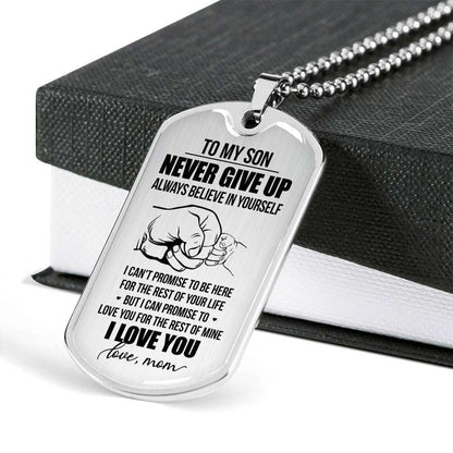 Son Dog Tag, Custom Picture Love You For The Rest Of Mine Dog Tag Military Chain Necklace Gift For Son Gifts For Son Rakva