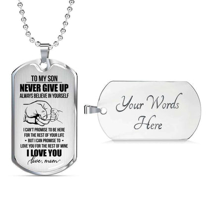 Son Dog Tag, Custom Picture Love You For The Rest Of Mine Dog Tag Military Chain Necklace Gift For Son Gifts For Son Rakva