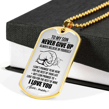 Son Dog Tag, Custom Picture Love You For The Rest Of Mine Dog Tag Military Chain Necklace Gift For Son Gifts For Son Rakva