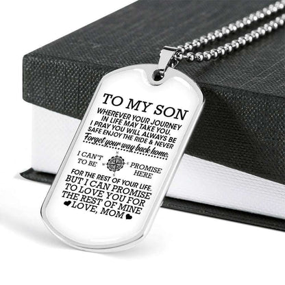 Son Dog Tag, Custom Picture Love You For The Rest Of Mine Dog Tag Military Chain Necklace Gift For Son Gifts For Son Rakva