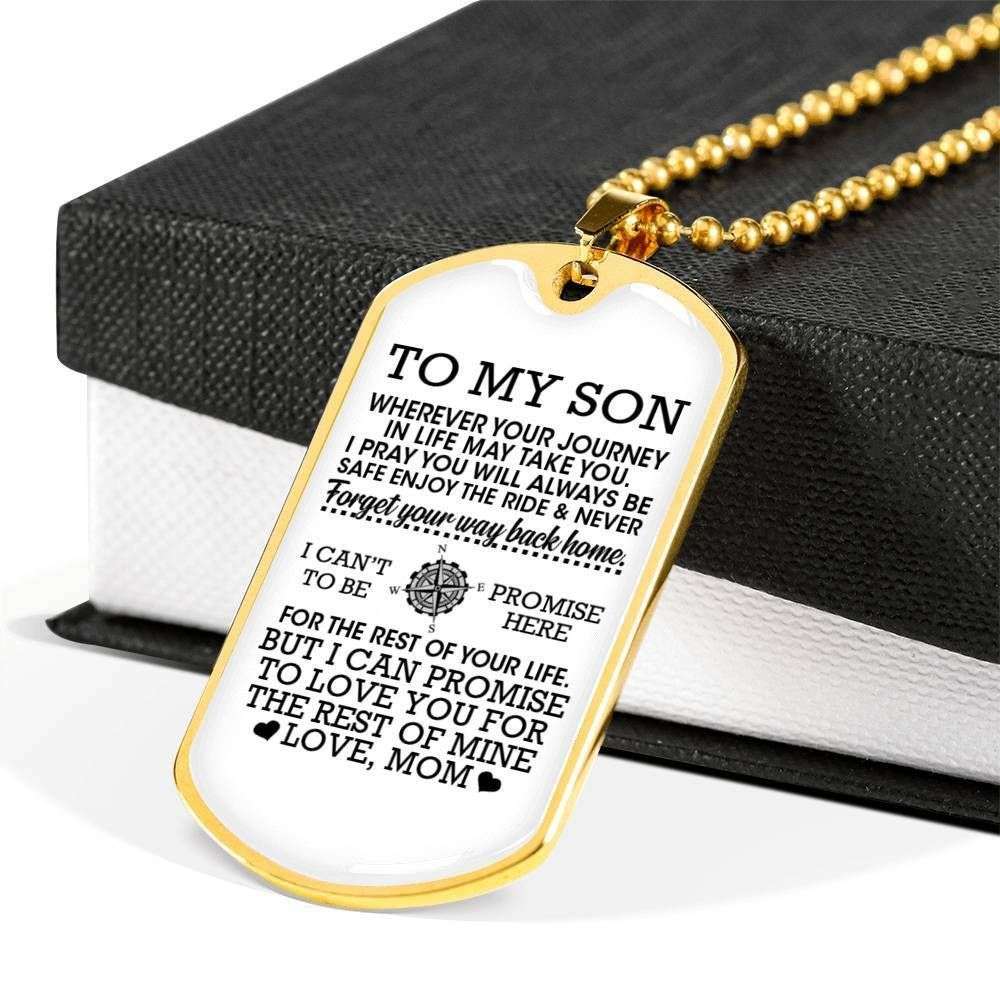 Son Dog Tag, Custom Picture Love You For The Rest Of Mine Dog Tag Military Chain Necklace Gift For Son Gifts For Son Rakva