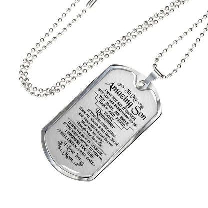 Son Dog Tag, Custom Picture Mom Gift For Son Dog Tag Military Chain Necklace I Might Not Say It’S Enough Dog Tag Rakva