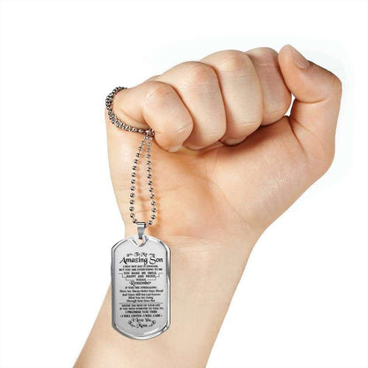 Son Dog Tag, Custom Picture Mom Gift For Son Dog Tag Military Chain Necklace I Might Not Say It’S Enough Dog Tag Rakva