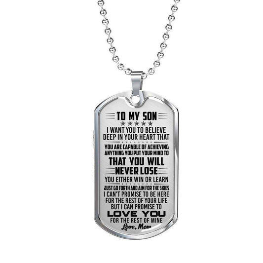 Son Dog Tag Custom Picture, Mom To Son Love You For The Rest Of Mine Dog Tag Necklace Gifts For Son Rakva