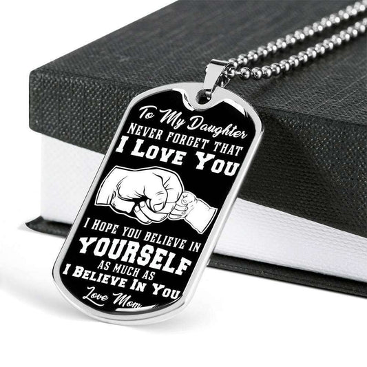 Son Dog Tag Custom Picture, Never Forget I Love You “ Love Mom “ Dog Tag Military Chain Necklace Gifts For Son Rakva