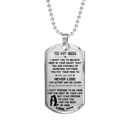 Son Dog Tag Custom Picture, Son Gift For Son Dog Tag Military Chain Necklace Always Believe In Yourself Gifts For Son Rakva