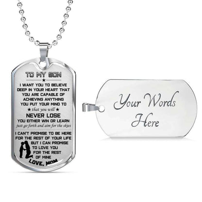 Son Dog Tag Custom Picture, Son Gift For Son Dog Tag Military Chain Necklace Always Believe In Yourself Gifts For Son Rakva