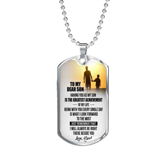 Son Dog Tag Custom Picture “ To My Dear Son You Are The Greatest Achievement Dog Tag Military Chain Necklace Gifts For Son Rakva