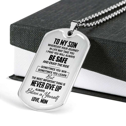 Son Dog Tag, Custom Picture To My Son Dog Tag, Gift From Mom Necklace Dog Tag Rakva