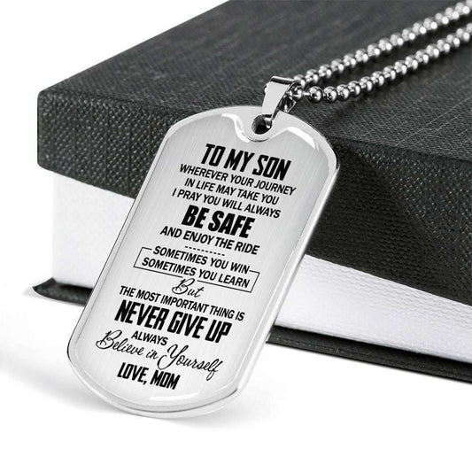 Son Dog Tag, Custom Picture To My Son Dog Tag, Gift From Mom Necklace Dog Tag Rakva