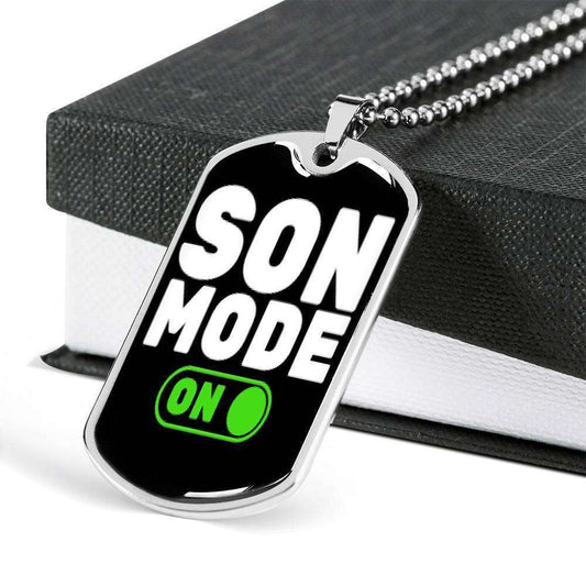 Son Dog Tag, Custom Picture To My Son Dog Tag Military Chain Necklace Birthday Meaningful Gift For Son Love From Mom Rakva