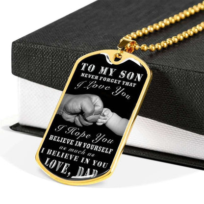 Son Dog Tag Custom Picture “ To My Son My Lover Silver Dog Tag Military Chain Necklace Gifts For Son Rakva