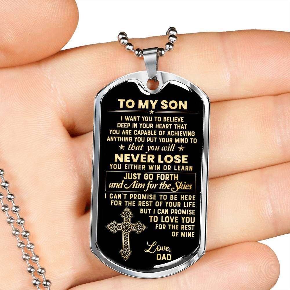 Son Dog Tag, Custom Picture To My Son Never Forget That I Love You Necklace Dog Tag Rakva