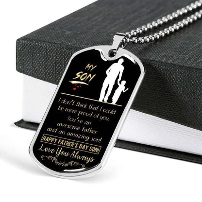 Son Dog Tag Custom Picture “ You Are An Awesome Son Dog Tag Military Chain Necklace For Son Gifts For Son Rakva