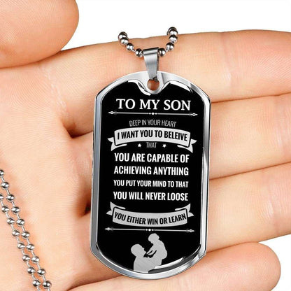 Son Dog Tag Custom Picture “ You Will Never Lose Dog Tag Military Chain Necklace Father Giving Son Gifts For Son Rakva
