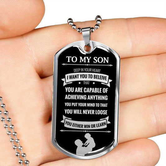 Son Dog Tag Custom Picture “ You Will Never Lose Dog Tag Military Chain Necklace Father Giving Son Gifts For Son Rakva