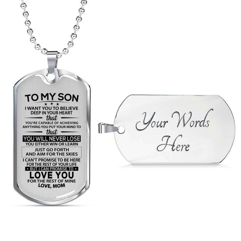 Son Dog Tag Custom Picture “ You Will Never Lose Dog Tag Military Chain Necklace Mom Giving Son Gifts For Son Rakva