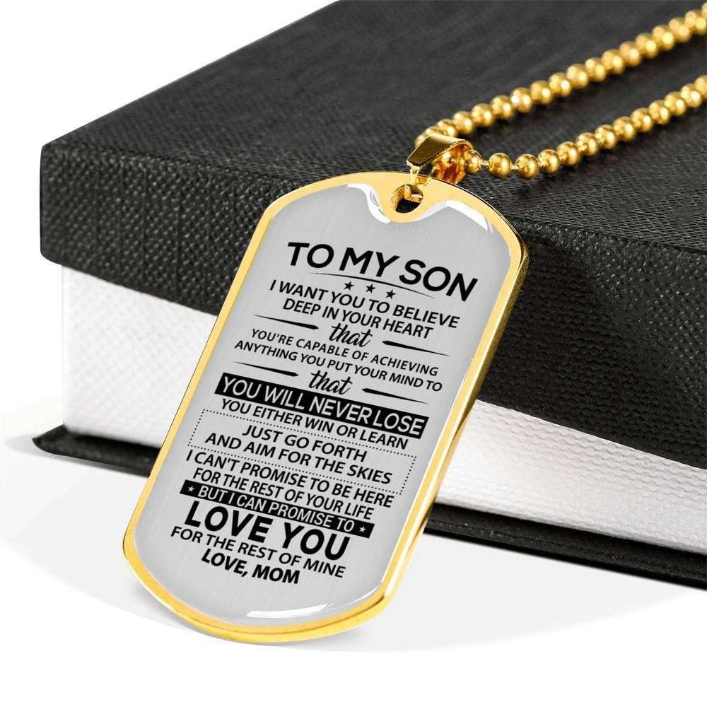 Son Dog Tag Custom Picture “ You Will Never Lose Dog Tag Military Chain Necklace Mom Giving Son Gifts For Son Rakva