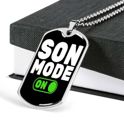 Son Dog Tag, Custom Son Mode On Dog Tag Military Chain Necklace For Son Dog Tag Gifts For Son Rakva