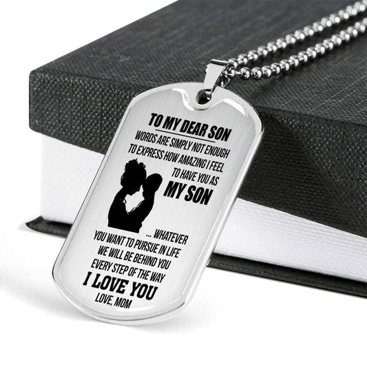 Son Dog Tag, Custom To My Son Dog Tag, Gifts From Mom Necklace Dog Tag Gifts For Son Rakva
